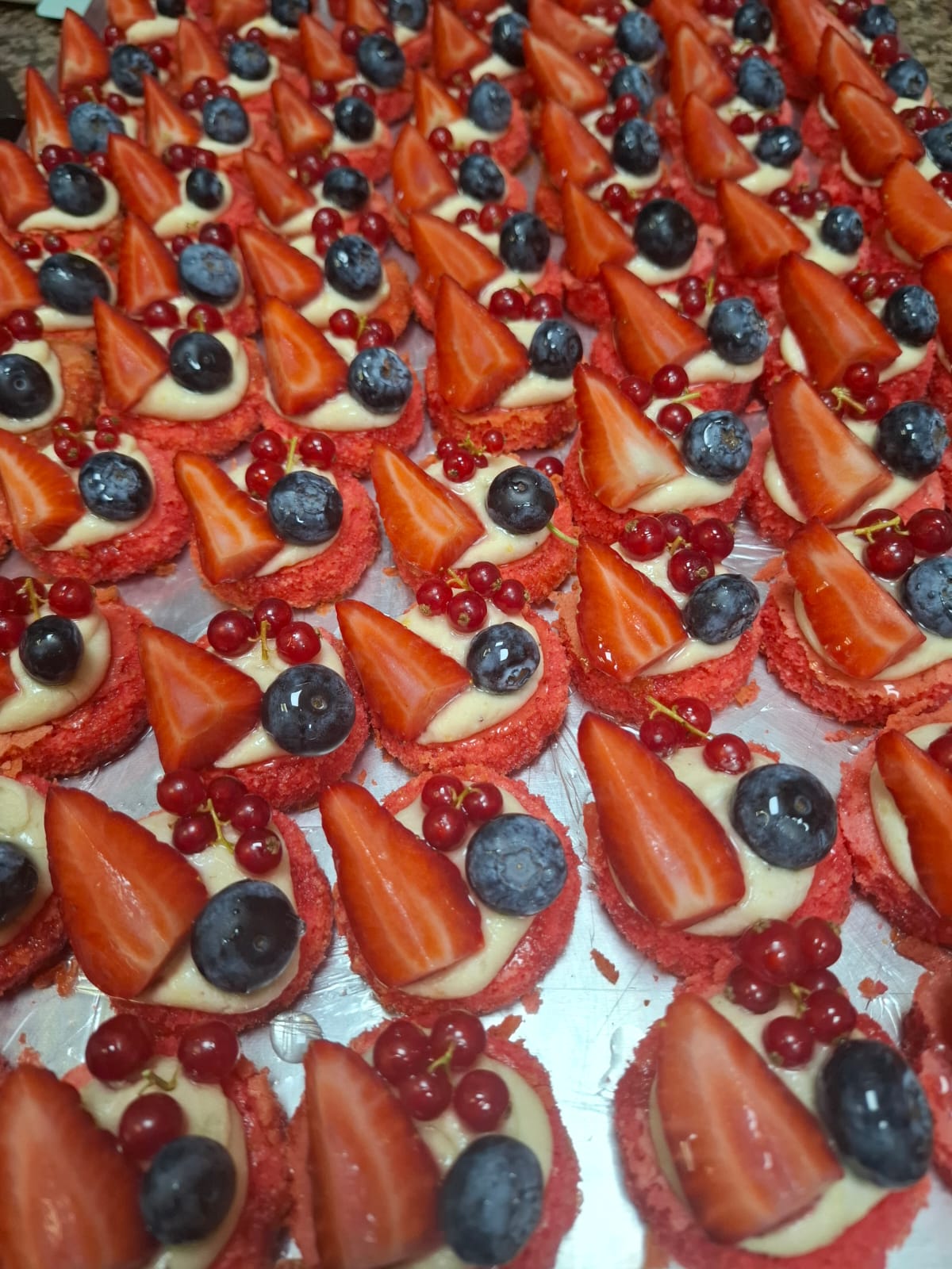 Berry tartlets with strawberries and blueberries from Crookies Bakery